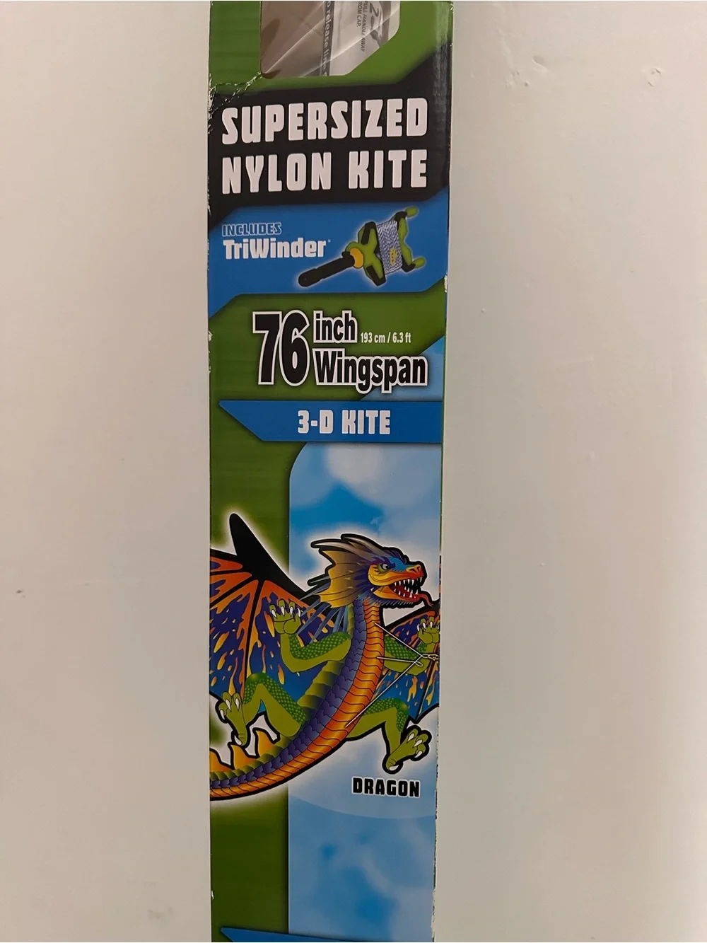 Supersized Nylon Kite Dragon - Green 76’ wing span